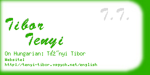 tibor tenyi business card